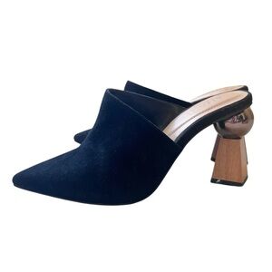 Alfani Junnee StepNFlex Black Sculpted Heel Mules